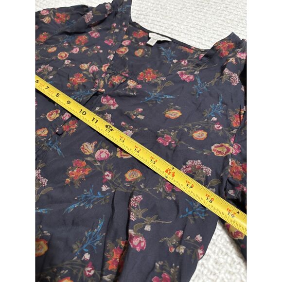 Lucky Brand Floral Button Front Blouse M Long Sleeve Boho Cottagecore Romantic - Picture 7 of 9